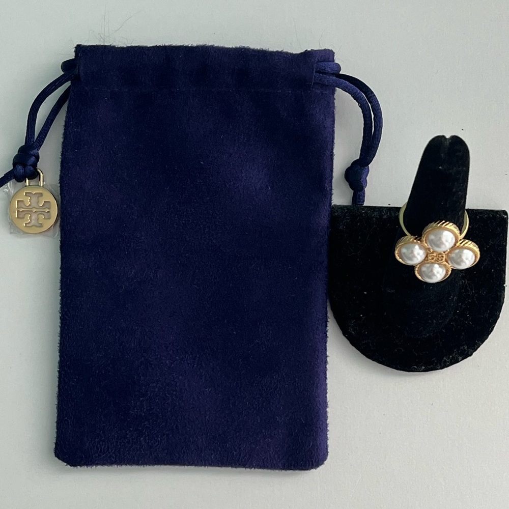Tory Burch Gold and White Ring
